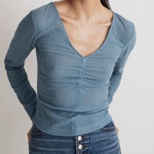Madewell  Blue Long Sleeve Top